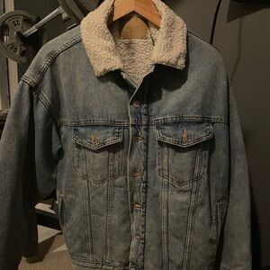 Levi's Blue Denim Sherpa Jacket